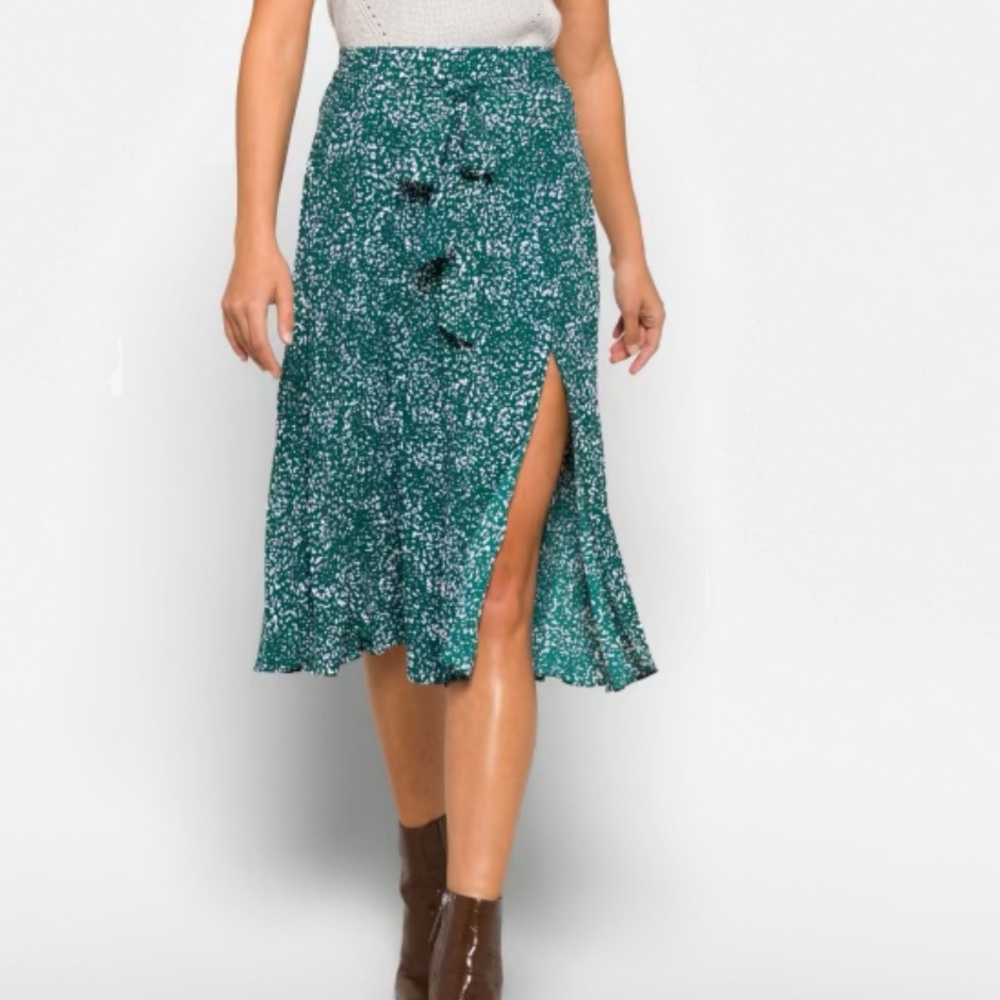 Saige Pleated Midi Skirt